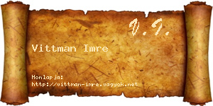 Vittman Imre névjegykártya